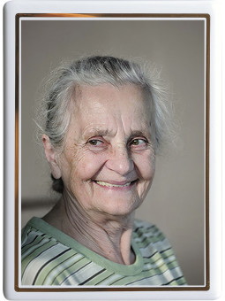 Portselanfoto, portselanpilt, ristkülikukujuline hauapilt, fotokeraamika
